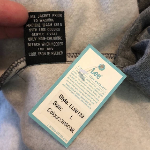 LEE Size Large Hoodie Button-Front Sweatshirt Cozy Classic Easy-Wear $58 NEW - Picture 11 of 15